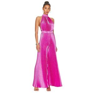 L'IDEE Low Back Cinema Jumpsuit in Flamingo Medium New Womens Satin Dressy